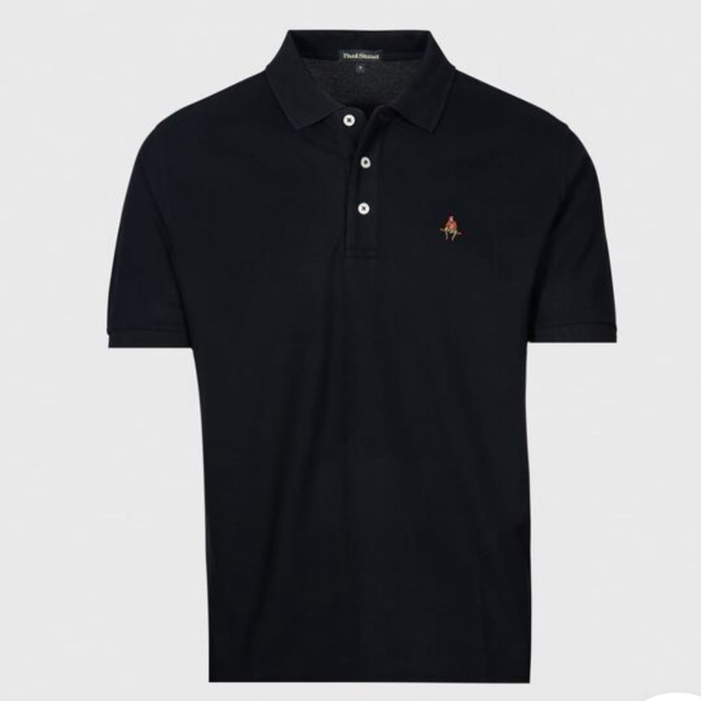 Paul Stuart Cotton Piqué Logo Polo size M black